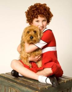 Michelle Creber and Max in the TUTS production Annie. Photo by Tim Matheson. 